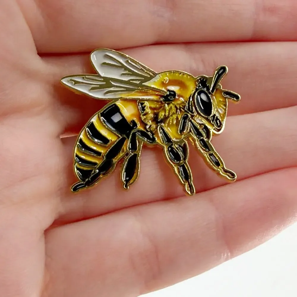 Honey Bee Enamel Pin Insect Nature Garden Pollinator Wildlife Lapel Pin